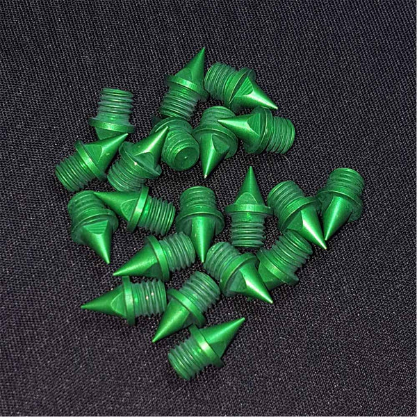 Green 1/4" Pyramid Aluminum Track Spikes