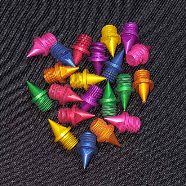 Rainbow 1/4" Pyramid Aluminum Track Spikes
