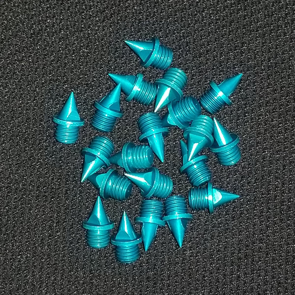Turquoise 1/4" Pyramid Aluminum Track Spikes