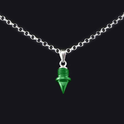 Green Track Spike Pendant With or Without Chain