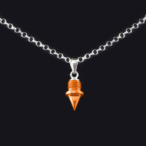 Orange Track Spike Pendant With or Without Chain