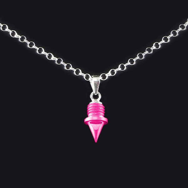 Pink Track Spike Pendant With or Without Chain