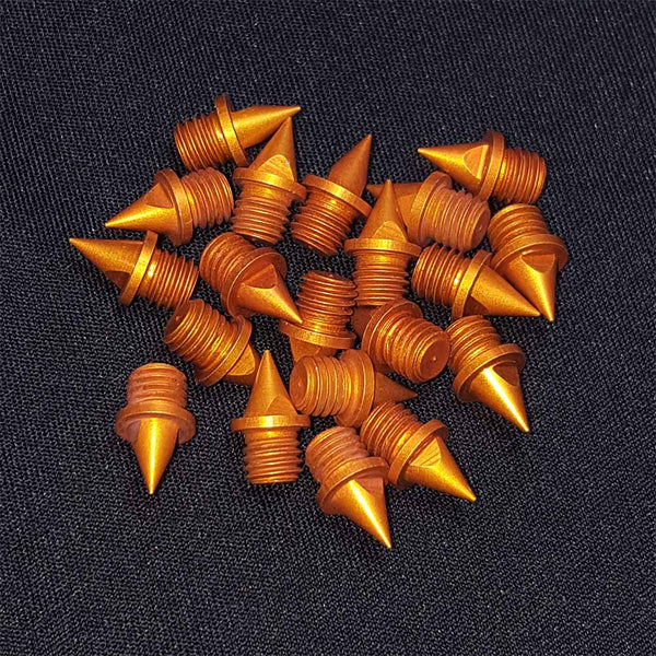 Orange 1/4" Pyramid Aluminum Track Spikes