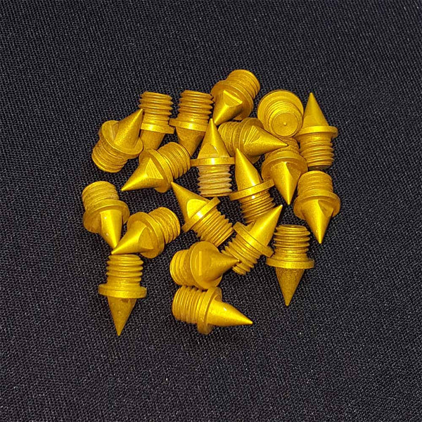 Gold 1/4" Pyramid Aluminum Track Spikes