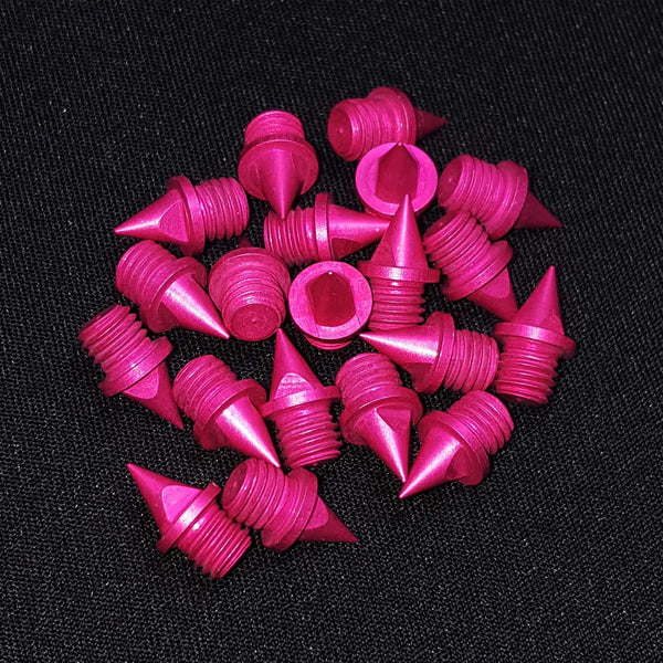 Pink 1/4" Pyramid Aluminum Track Spikes